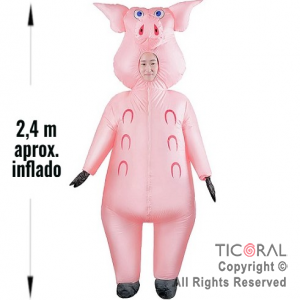 DISFRAZ INFLABLE CERDO ADULTO 2.4 MT X 1